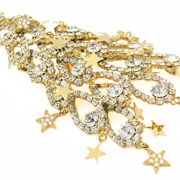 Kirks Folly LTD Edition 023/500 Rhinestones Massive 5" Gold Tone Dangle Brooch - Picture 5 of 10